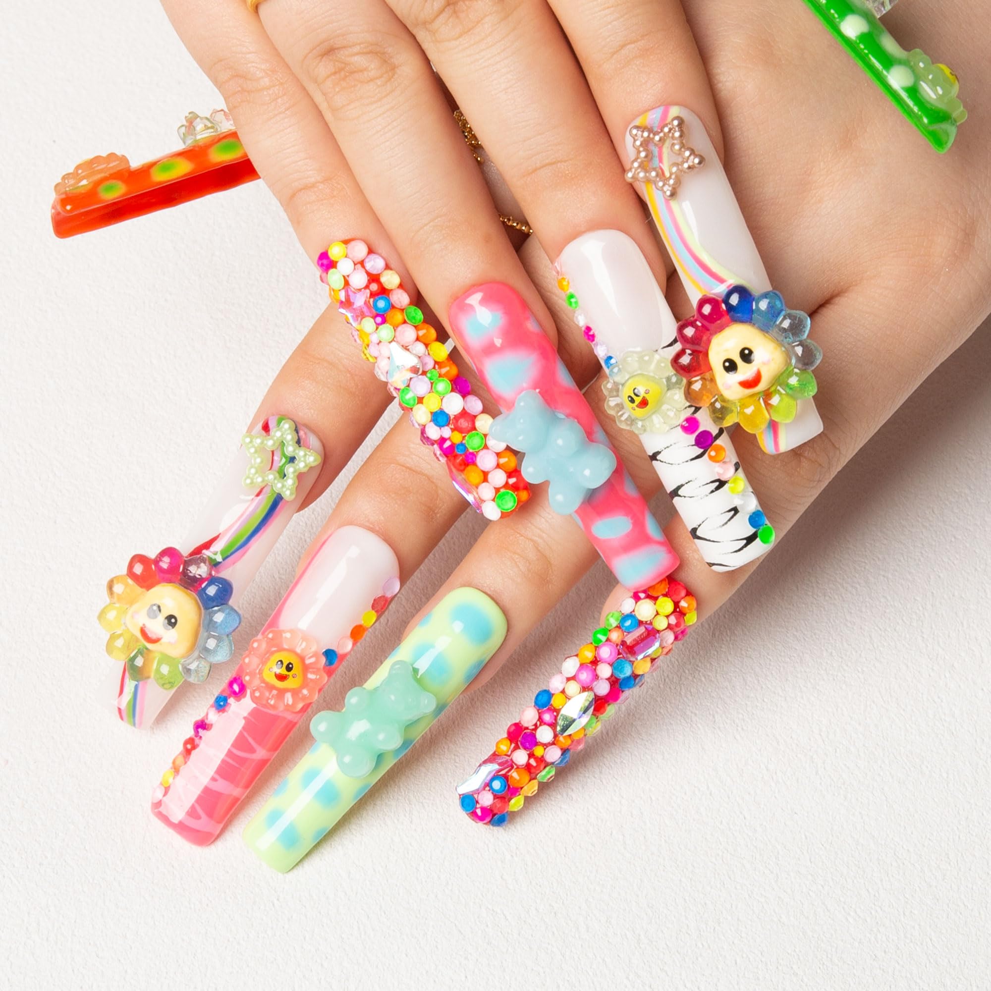 Amazon.com: LOVFUL Handmade Press on Nails with Lovkashi Flower